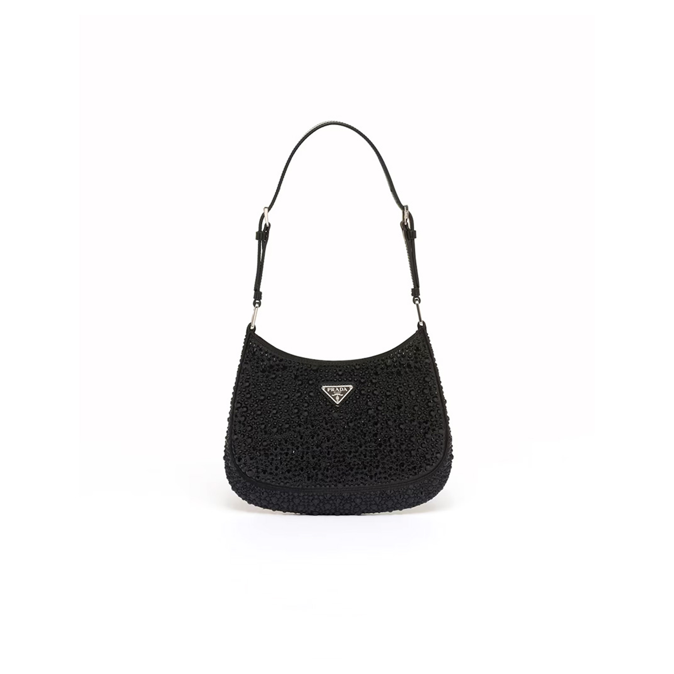 PRADA CLEO SATIN BAG WITH CRYSTALS 1BC169 (22*18.5*4.5cm) PRADA CLEO SATIN BAG WITH CRYSTALS 1BC169 (22*18.5*4.5cm)